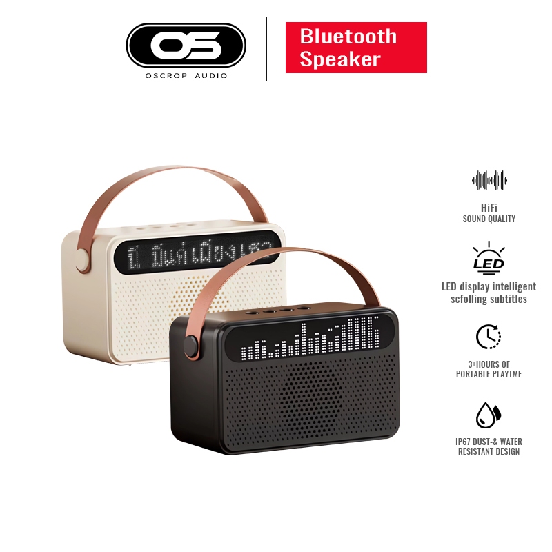 【รับประกัน 1 ปี】Oscrop T96 รุ่นใหม่ ! ลำโพงบลูทูธไร้สาย สามารถแสดงเนื้อเพลงบนหน้าจอ รองรับ USB TF BT