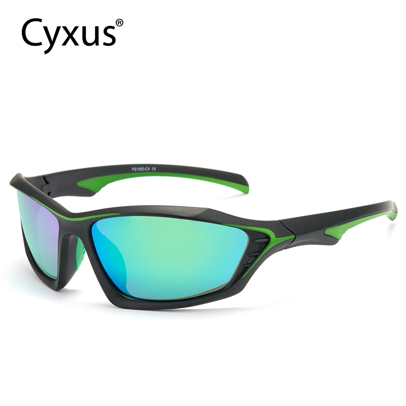 Cyxus แว่นตากันแดดโพลาไรซ์รูปสี่เหลี่ยมผืนผ้าอินเทรนด์ผู้ชายกรอบ TPX วัสดุลอย Wraparound กรอบ Uv400 ป้องกันขี่จักรยานกลางแจ้ง P1564