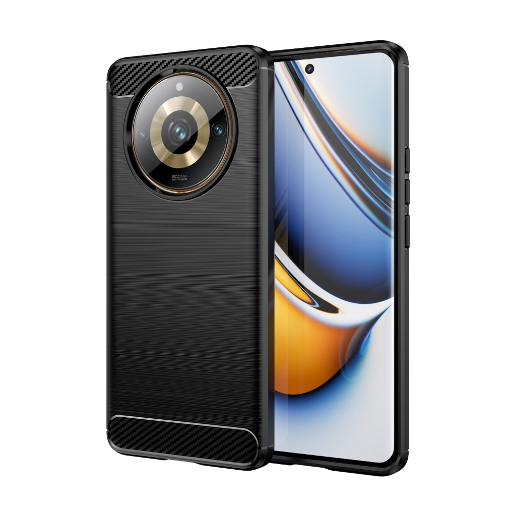 สําหรับrealme 11 Pro Plus /Realme 11 Pro 5G / Narzo 60 Pro 5G,เคสป้องกันคาร์บอนไฟเบอร์แบบแปรงแบบนิ่ม,ป้องกันการตก,ป้องกันรอยขีดข่วน,ป้องกันเคสโทรศัพท์ธุรกิจ