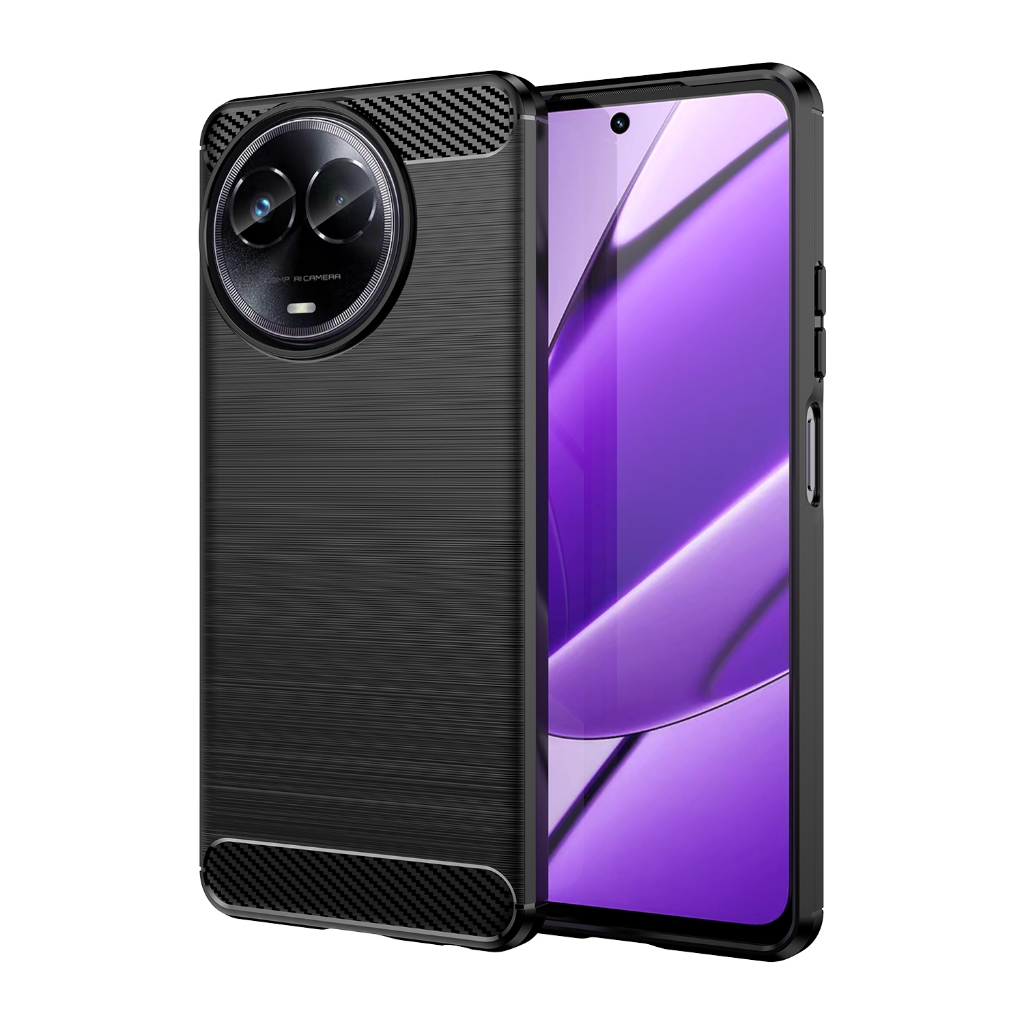 สําหรับrealme 11 5G / Realme 11X 5G/Realme V50S/ Realme Narzo 60x 5G,แปรงคาร์บอนไฟเบอร์ป้องกันกรณีเปลือกนุ่ม,ป้องกันการตก,ป้องกันรอยขีดข่วน,ป้องกันเคสโทรศัพท์ธุรกิจ&&&&