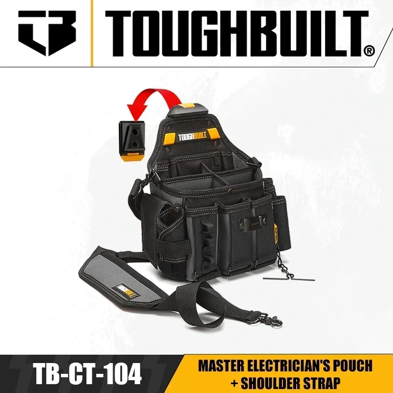 Toughbuilt TB-CT-104 Master กระเป๋าช่างไฟฟ้า + สายคล้องไหล่ช่างไฟฟ้าเอว Pack Organizer กระเป๋าเครื่อ