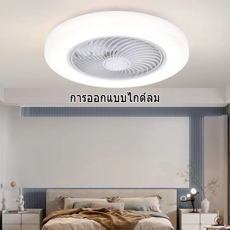SNRIGIN พัดลมเพดานไม้ LED 60 ซม. โคมไฟพัดลมห้องนอนไม้ดิบ