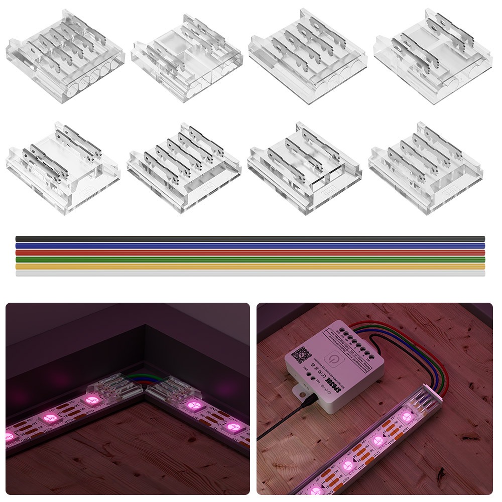 โปร่งใส Solderless ฝาครอบ LED Connector สําหรับ FCOB IMM CCT RGB WS2812B WS2811 WS2815 5050 RGBW RGB