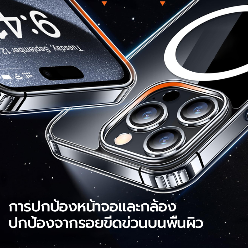 [osgeer]เคสใสแม่เหล็กสำหรับ iPhone 17 Pro Max 16 Pro Max15 plus 14 13 12 11promax 12promax /PC Back (เคสใส) - ภาพย่อย 4