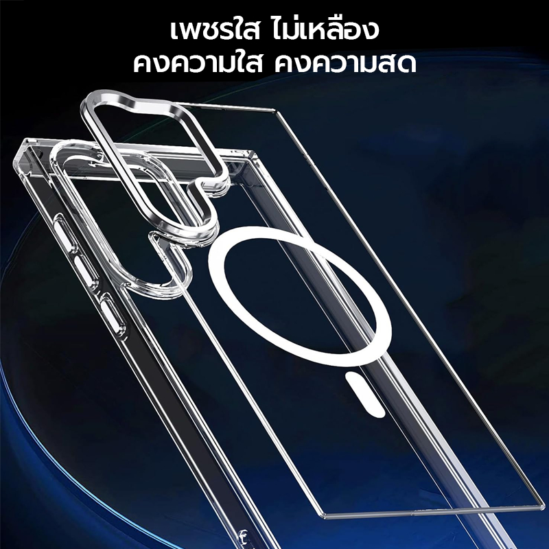 SAMSUNG [OSGEER]เคสใสแม่เหล็กสําหรับSamsung s25Ultra s24Ultra S24FE s24 s23 s22 เคสป้องกันใส - ภาพย่อย 2