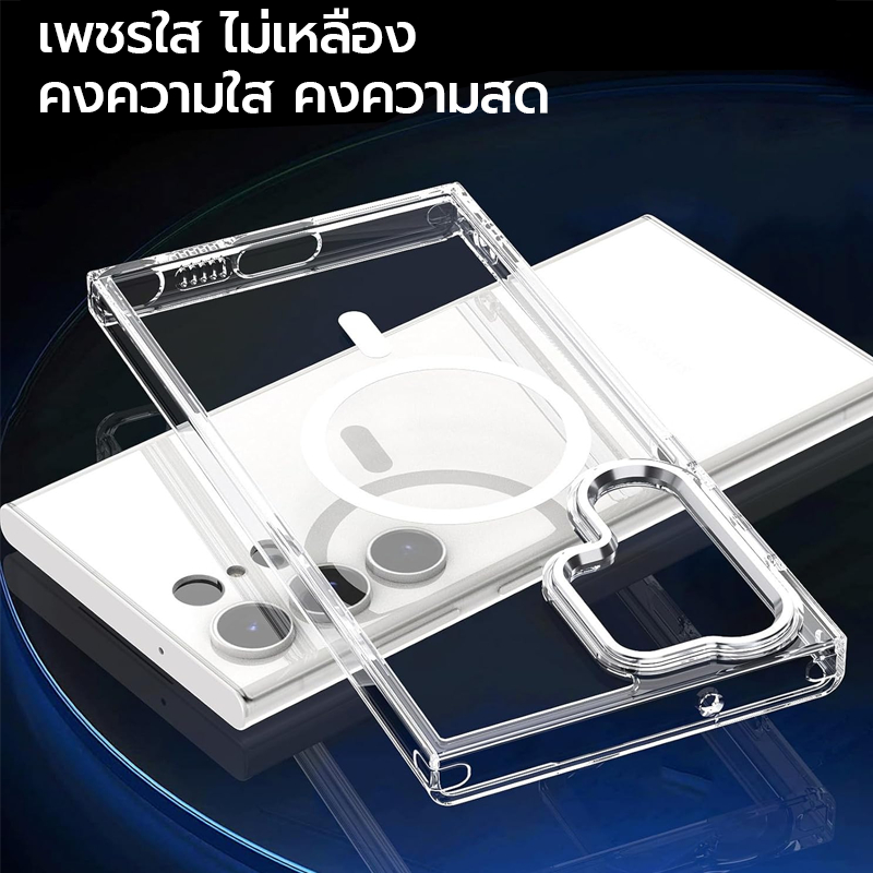 SAMSUNG [OSGEER]เคสใสแม่เหล็กสําหรับSamsung s25Ultra s24Ultra S24FE s24 s23 s22 เคสป้องกันใส - ภาพย่อย 3
