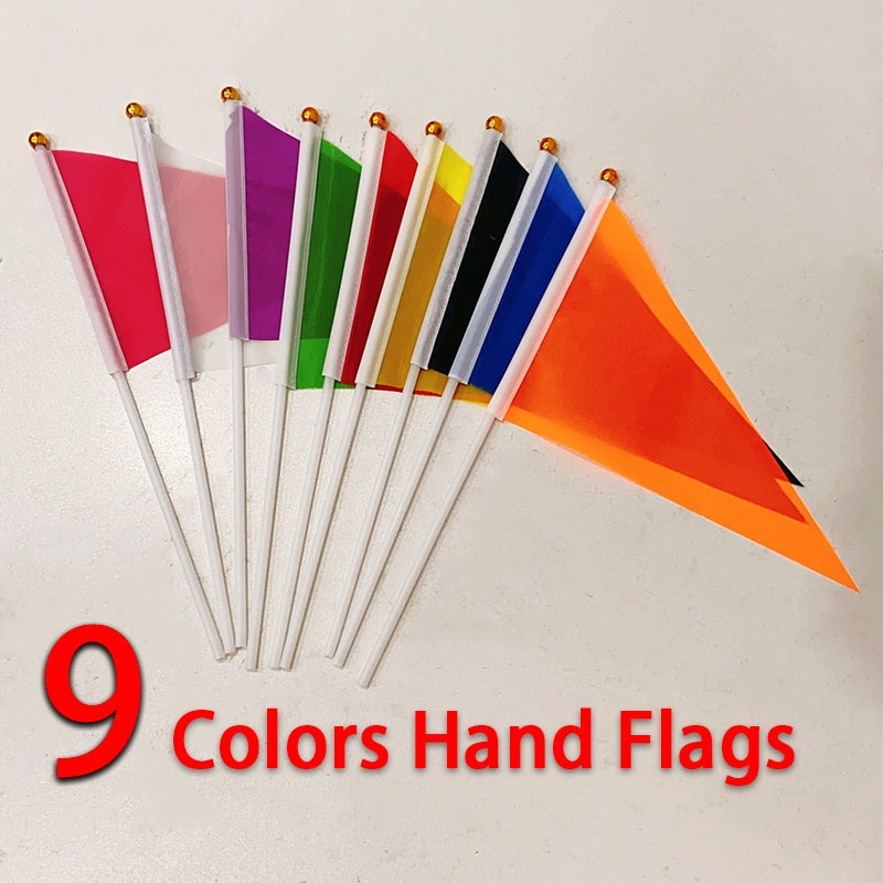 ธงสามเหลี่ยม Bunting มือถือ ธง 9 สี สําหรับเทศกาลและงานปาร์ตี้