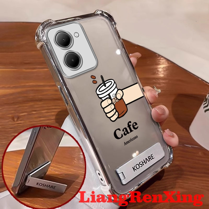 FOR เคส Case สำหรับ VIVO Y36 4g  VIVO Y36 5g 2023 VIVO y27s Y78 Y76 5g  y72 5G โทรศัพท์ปลอก softcase ซิลิโคนกันกระแทกปกการออกแบบใหม่กับผู้ถือล้างความงามกาแฟ SJCBKF01 - รูปที่ 2