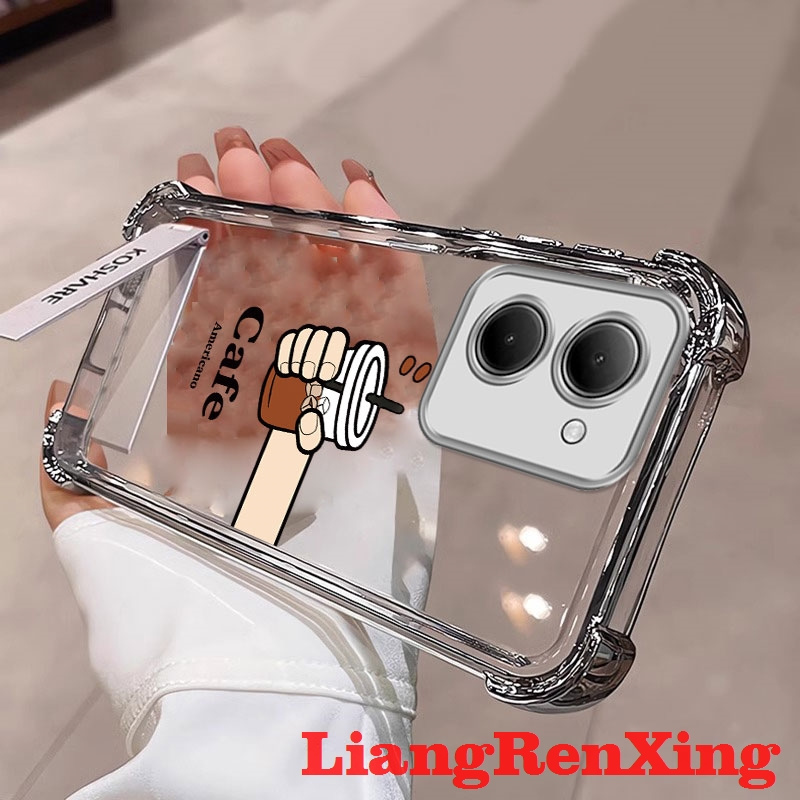 FOR เคส Case สำหรับ VIVO Y36 4g  VIVO Y36 5g 2023 VIVO y27s Y78 Y76 5g  y72 5G โทรศัพท์ปลอก softcase ซิลิโคนกันกระแทกปกการออกแบบใหม่กับผู้ถือล้างความงามกาแฟ SJCBKF01 - รูปที่ 4
