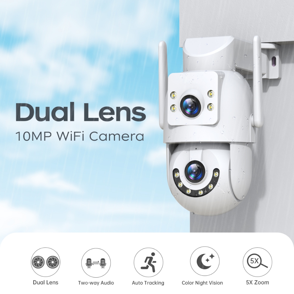 Joean กล้องกันน้ําเลนส์คู่ Super HD, กล้องวงจรปิด WiFi, พิกเซล Super HD, ฟังก์ชั่นมุมมองที่ต้องการ