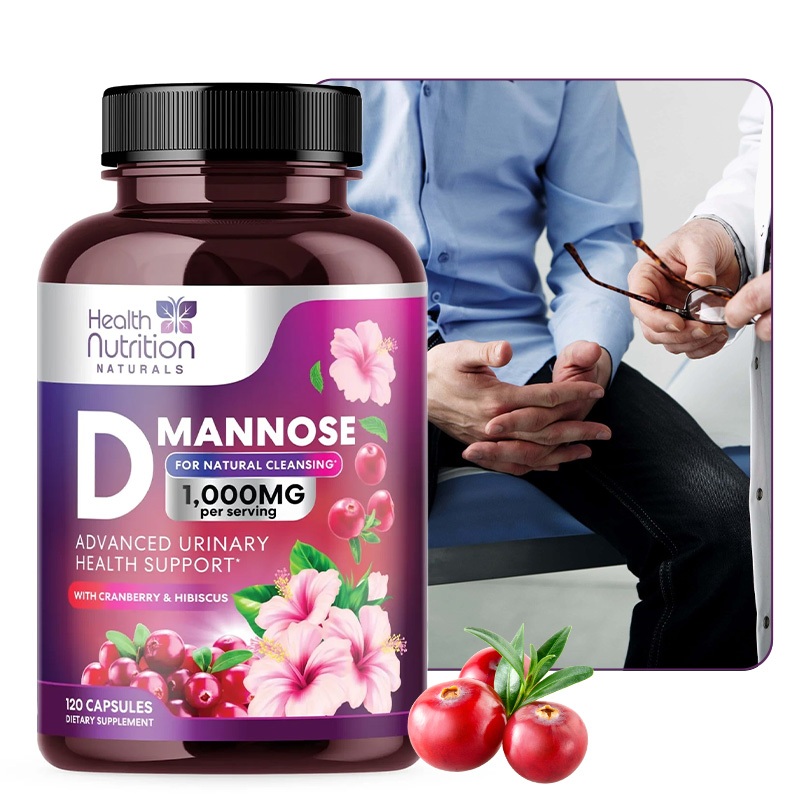 D-Mannose - อาหารเสริมสารสกัดจากแครนเบอร์รี่พร้อม D-Mannose 1000 มก. เพื่อสุขภาพทางเดินปัสสาวะที่มีประสิทธิภาพมากขึ้นและกระเพาะปัสสาวะสนับสนุน