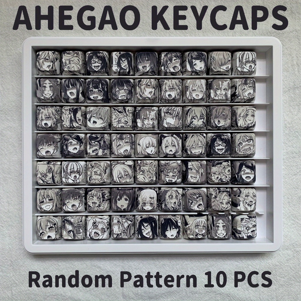 10 ชิ้น Ahegao Keycaps 1U XDA Profile PBT Material Mechanical Keyboard Keycaps 100 + สไตล์