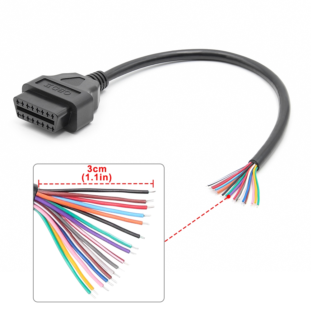 OBD2 16Pin ชายและหญิง DIY สายต่อ OBDII เครื่องมือวินิจฉัยอะแดปเตอร์ ELM327 เครื่องสแกนเนอร์ Connector OBD 16 Pin อุปกรณ์เสริม