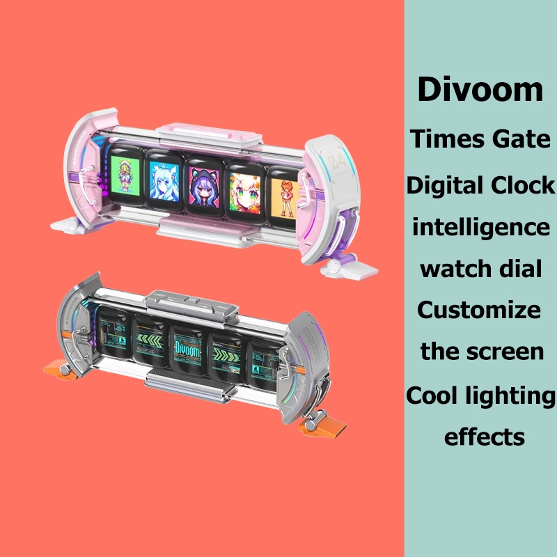 Divoom Times Gate นาฬิกาดิจิตอลสําหรับเล่นเกมน่ารัก Inforsative Display Social Media, Pixel Art Disp