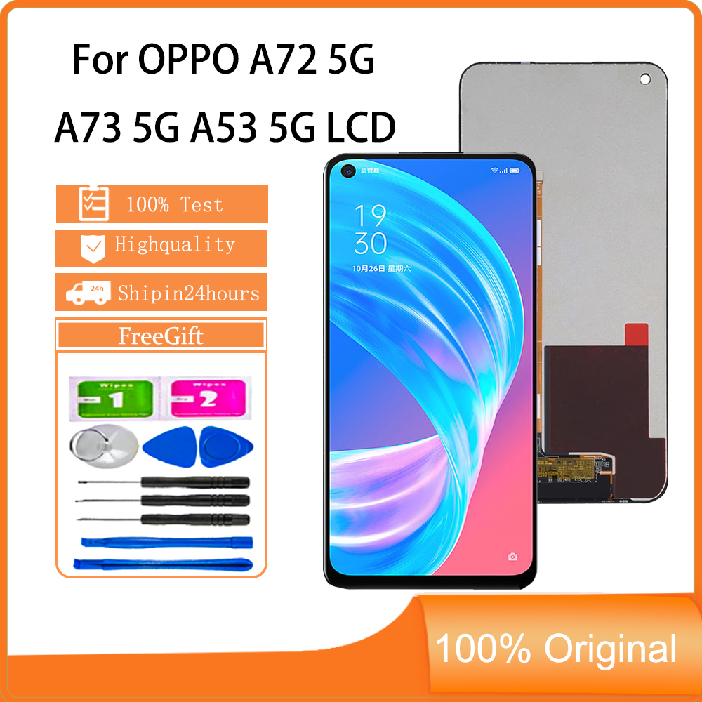 สําหรับจอแสดงผล OPPO A72 5G A73 5G A53 5G เปลี่ยนหน้าจอสัมผัส LCD
