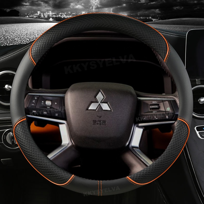 MITSUBISHI ที่หุ้มพวงมาลัยรถยนต์สําหรับmitsubishi Outlander 2022 L200 2022 Mirage ASX 2012-2019 Eclipse Cross 2017-2019 อุปกรณ์ตกแต่งรถยนต์