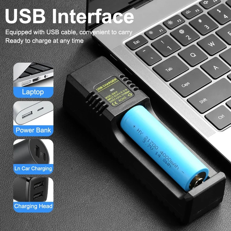 18650 แบตเตอรี่ Charger 1 2 ช่อง Dual สําหรับ 18650 4.2V แบตเตอรี่ลิเธียมชาร์จอะแดปเตอร์ชาร์จสําหรับ 18650 16340 14500 21700