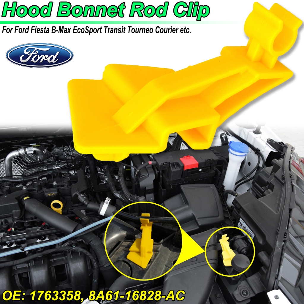 ด้านหน้า Bonnet Stand คลิปสําหรับ Ford Fiesta MK6 MK7 B-Max B232 Transit Tourneo Courier Ecosport BK Bonnet Hood Rod สนับสนุน Prop ผู้ถือ Clamp8A6116828เอบี