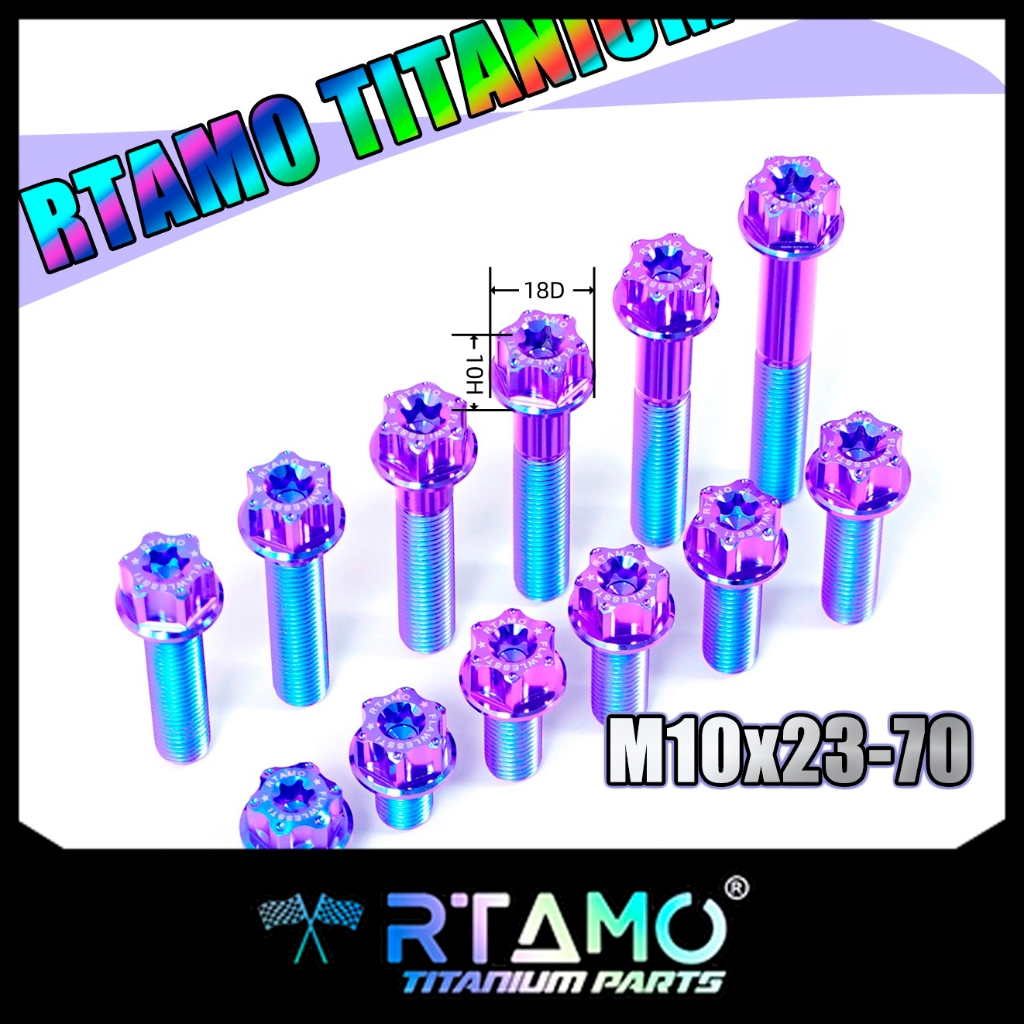 RTAMO Titanium Gr5 M10(#14)x23-70L 18D 1.25P Xmax Forza ท่ออ่อนนุช 1.5P ปั๊ม Brembo 4P ปั๊ม M4.32