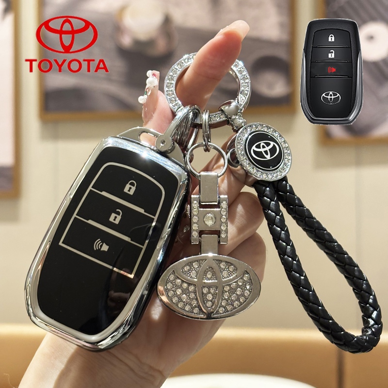 เคสกุญแจรถ Toyota สําหรับ Toyota Fortuner/Revo/Innova/Harrier ฝาครอบกุญแจ Toyota Remote Key Case อุปกรณ์เสริมพวงกุญแจ