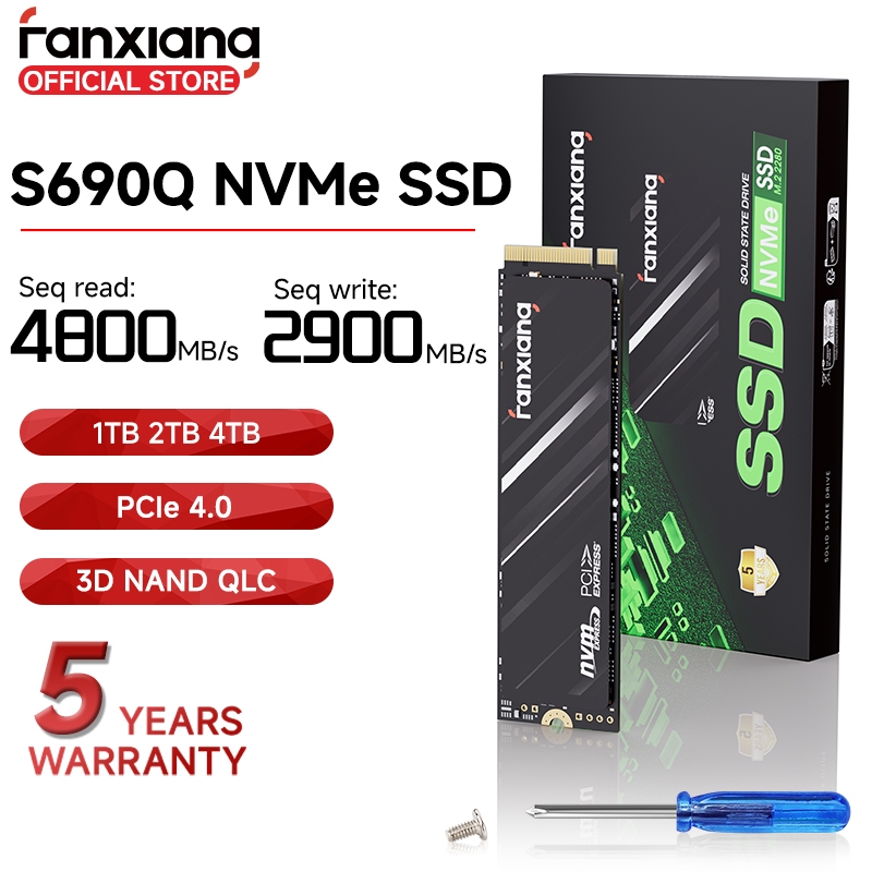 Fanxiang S690Q PCIe 4.0 M2 NVMe SSD 1TB 2TB 4TB Solid State Drive สําหรับ PS5 แล็ปท็อป PC
