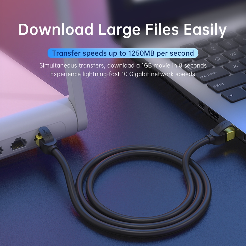 Jasoz Cat7 Rj45 Ethernet Cable 10Gbps Lan High Speed Cord Professional Gaming Lan Cable For Laptop Switch - รูปที่ 2