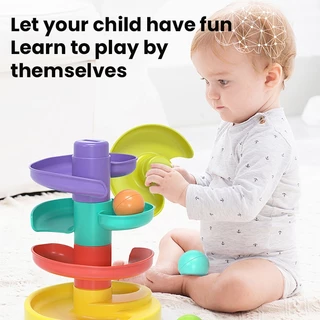 GeeToy 5/8 ชั้นติดตามสไลด์บอลทาวเวอร์ของเล่นมอนเตสซอรี่ประสาทสัมผัสของเล่นของเล่นเพื่อการศึกษา