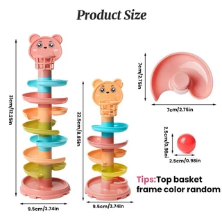 GeeToy 5/8 ชั้นติดตามสไลด์บอลทาวเวอร์ของเล่นมอนเตสซอรี่ประสาทสัมผัสของเล่นของเล่นเพื่อการศึกษา