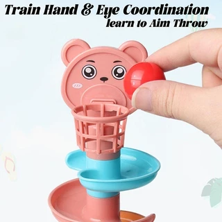 GeeToy 5/8 ชั้นติดตามสไลด์บอลทาวเวอร์ของเล่นมอนเตสซอรี่ประสาทสัมผัสของเล่นของเล่นเพื่อการศึกษา