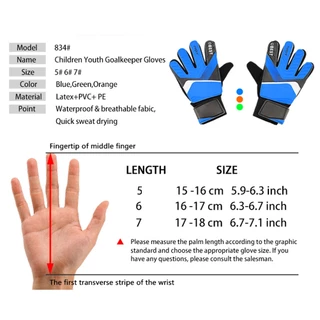 1 คู่ Fussball Goal Keeper ถุงมือสําหรับเด็ก Latex ฟุตบอลผู้รักษาประตู Mitts Anti-collision ลื่น Breathable อุปกรณ์กีฬา
