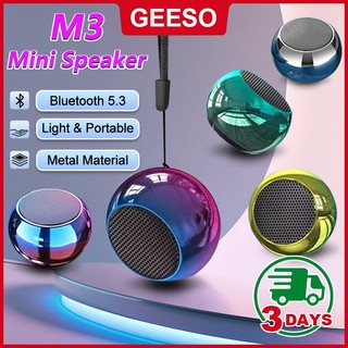 GEESO M3 Mini Wireless Bluetooth 5.0 Speaker Dolby Atmosphere Subwoofer Speaker HIFI Portable Outdoor Dazzling Colour Player M3蓝牙音箱