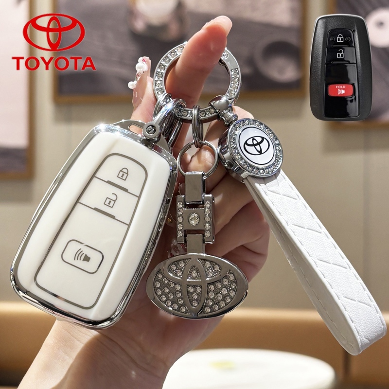 เคสกุญแจโตโยต้า 3 ปุ่มเหมาะสําหรับ Toyota CHR/camry/altis/corolla cross/corolla altis ฝาครอบกุญแจพวงกุญแจอุปกรณ์เสริม