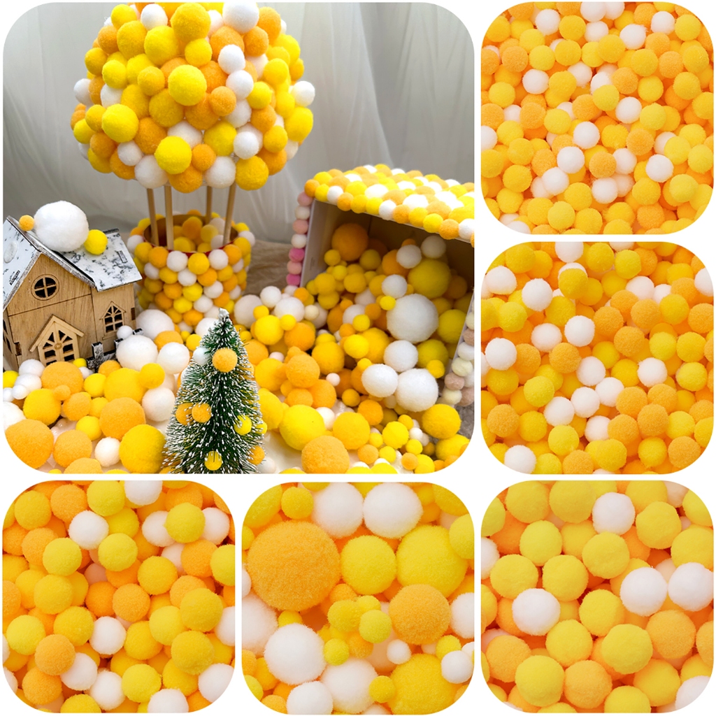 [0.8-3ซม.] ไข่สีเหลืองชุดตุ๊กตาบอล ทําเอง สร้างสรรค์แฮนด์เมดฤดูใบไม้ร่วงสีอุปกรณ์เสริม