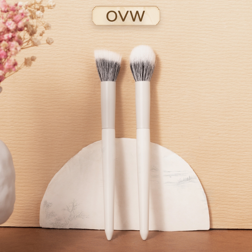 Ovw แปรงขนแพะ แปรงปัดแก ้ มแป ้ ง แปรงแต ่ งหน ้ ากลอสสูง L192/193