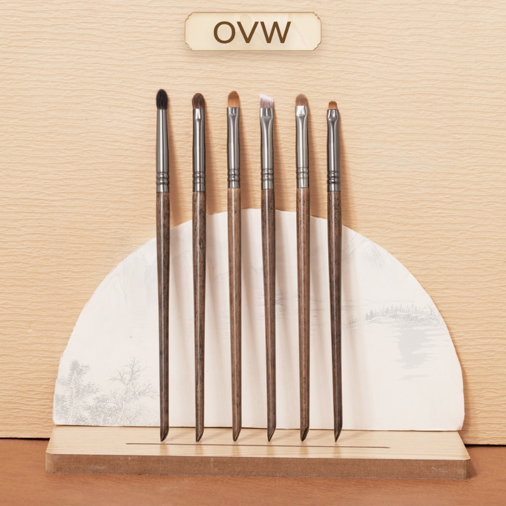 Ovw 6 ชิ้นแปรงแต่งหน้า KIt Detail Eyelid Brush EyeBrow Lip Brush Shader Blender XQ192021222324