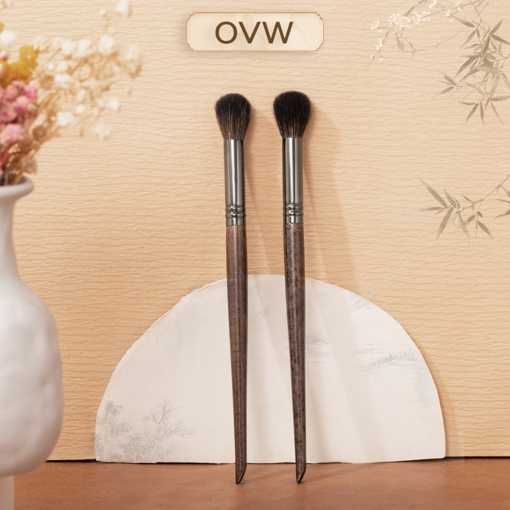 【OVW】 2 ชิ้นขนแพะผสมแปรงแต่งหน้า XQ07-2