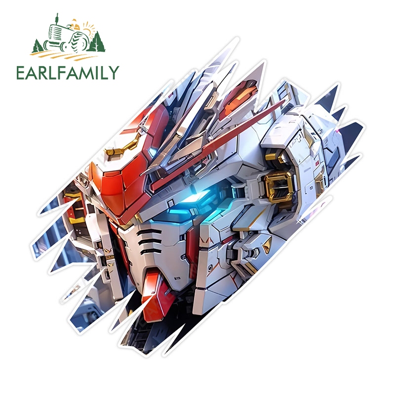 Earlfamily 13 ซม.Gundam อะนิเมะ Tear Cooler สติกเกอร์รถบุคลิกภาพรถจักรยานยนต์ Windows กันชนไวนิล Decal Occlusion Scratch กันน้ําตกแต่ง