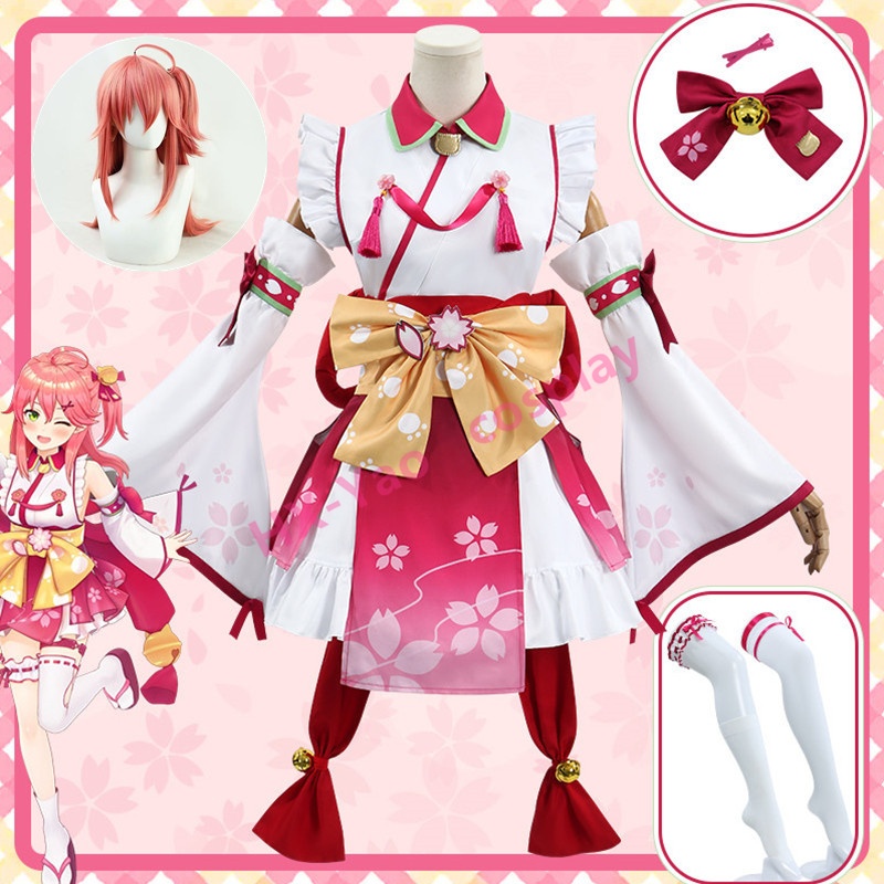 【HX-YAO】Sakura Miko cos hololive Virtual Idol คอสเพลย์เกมอะนิเมะเครื่องแต่งกายเสื้อผ้าผู้หญิง
