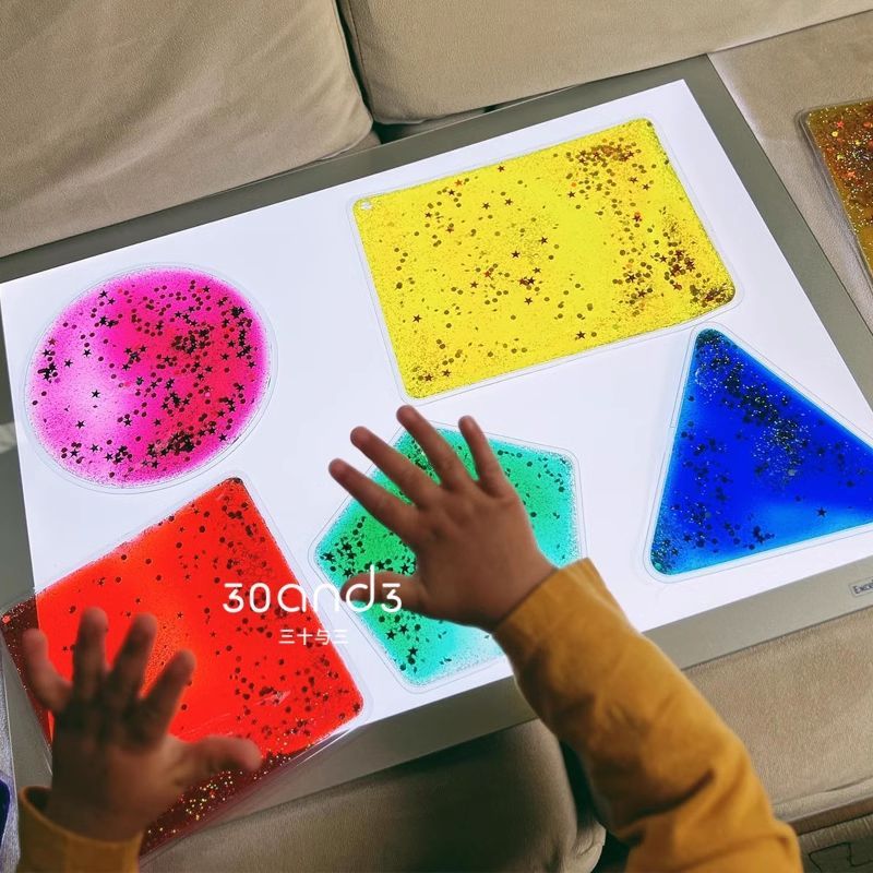 เด็ก Liquid Sensory EarlyEducation Pinching StressRelieving บีบของเล่น Rules Sensory Board
