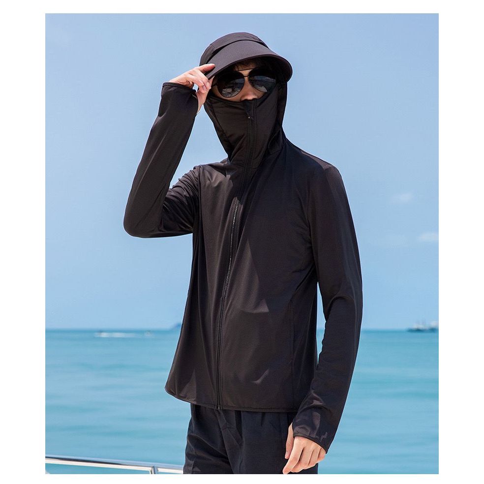 เสื้อแจ็กเก็ตกันแดด UPF50+ มีฮู้ด ระบายอากาศดี ป้องกันรังสียูวี สำหรับผู้ชาย - รูปที่ 2