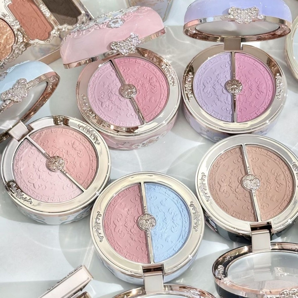FLOWER KNOWS ดอกไม้ รู้ไหม 花เยลลี云diedressdressdress复古红 Flower God Series บลัชออนนูน Heaven Fairy Blush สีม่วง-in