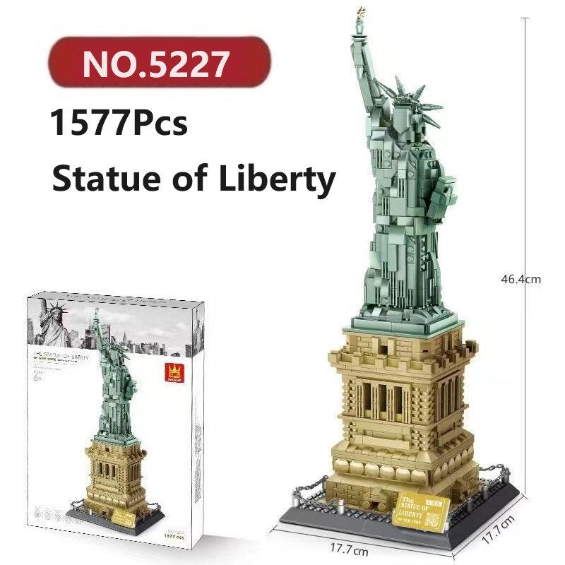 ✨รูปปั้นเทพีเสรีภาพ เข้ากันได้ตัวต่อเลโก้ 1577ชิ้น WANGE โมเดลประกอบแล้ว