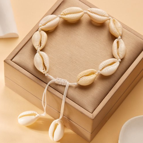 สร้อยข้อมือเชือกถัก แฮนด์เมด รูปเปลือกหอย ปรับได้ หลากสี เครื่องประดับ เหมาะกับเดินชายหาด แฟชั่นสําหรับผู้หญิง