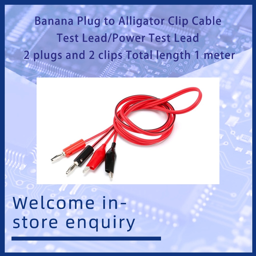 Banana Plug to Crocodile Clip Cable Test Lead/Power Test Lead 2 ปลั๊ก และ 2 คลิป ความยาวรวม 1 เมตร