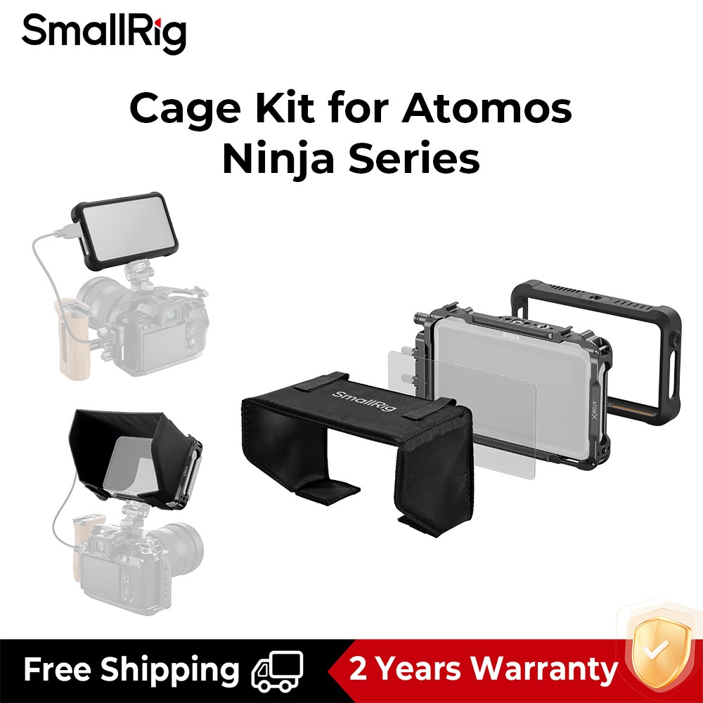 Smallrig ชุดกรงกล้องพร้อมฮูดเลนส์ Sunhood สําหรับ Atomos Ninja V/Ninja V+ 3788B