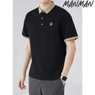 MANMAN ชายเสื้อคอปกแขนสั้นธุรกิจลำลองหลายสีให้เลือก