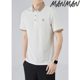 MANMAN ชายเสื้อคอปกแขนสั้นธุรกิจลำลองหลายสีให้เลือก