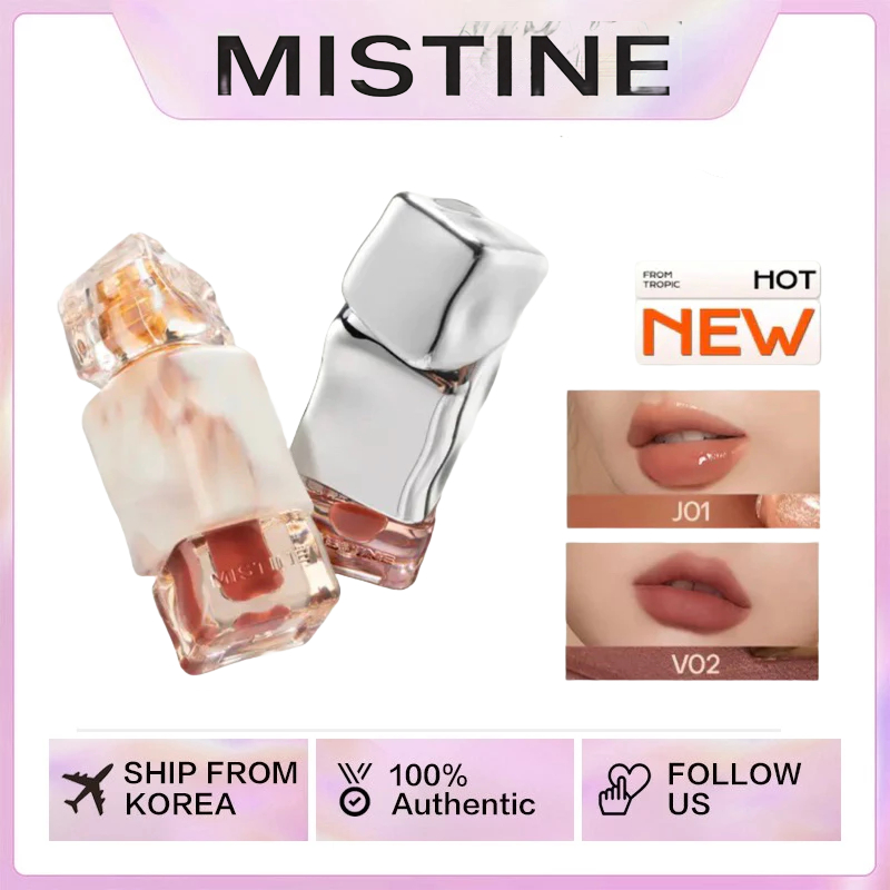 MISTINE THAI LATTE VELVET LIP CREAM 2.8 G & JUICY LIP GLAZE 2.6 G ลิปเนื้อ VELVET ติดทน ไม่ตกร่อง กลบสีปาก