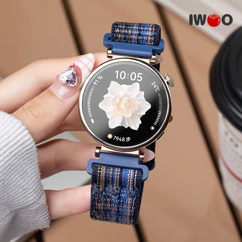 18mm20mm สายรัดไนลอนสําหรับ Huawei GT7/GT6/GT5/GT4 41 มม./5pro/Garmin Venu 4 41 มม./3s/2s/Velcro สายคล้อง