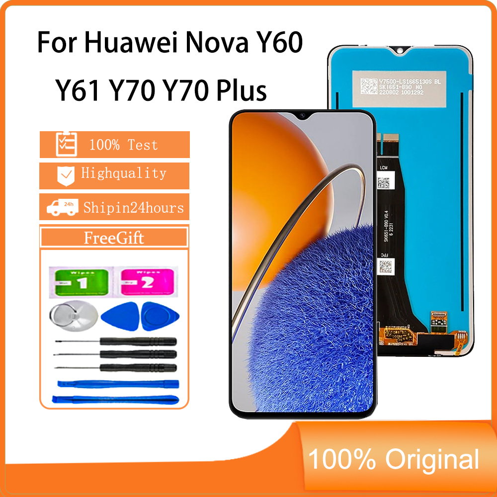 Smhdmy สําหรับจอแสดงผล Huawei Nova Y60 Y61 Y70 Y71 Y70 Plus เปลี่ยนหน้าจอสัมผัส LCD